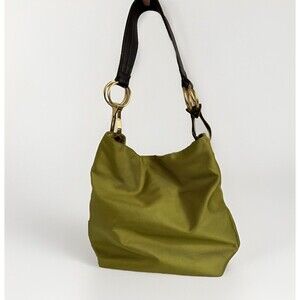 JPK Paris 75 Nylon Bucket Bag Green With Floral Pattern Inside